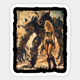 Fallout Girl with Monster Wasteland Sticker